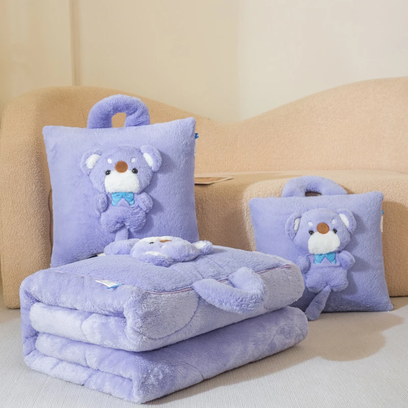 托斯卡纳绒加厚多功能抱枕被可折叠车载午休被靠垫手提抱枕被子