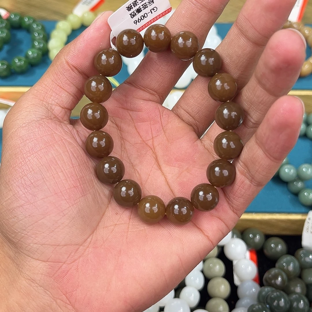 手串未镶嵌和田玉纯天然新疆和田玉且末金山糖12mm