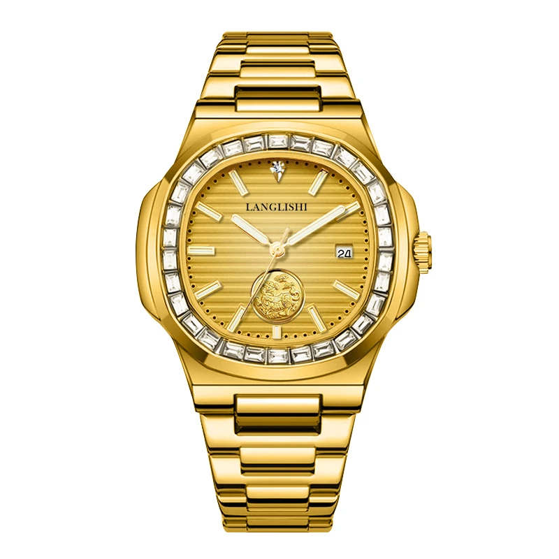 男士金色鹦鹉螺轻奢防水镶钻自动机械时尚大气经典奢华手表