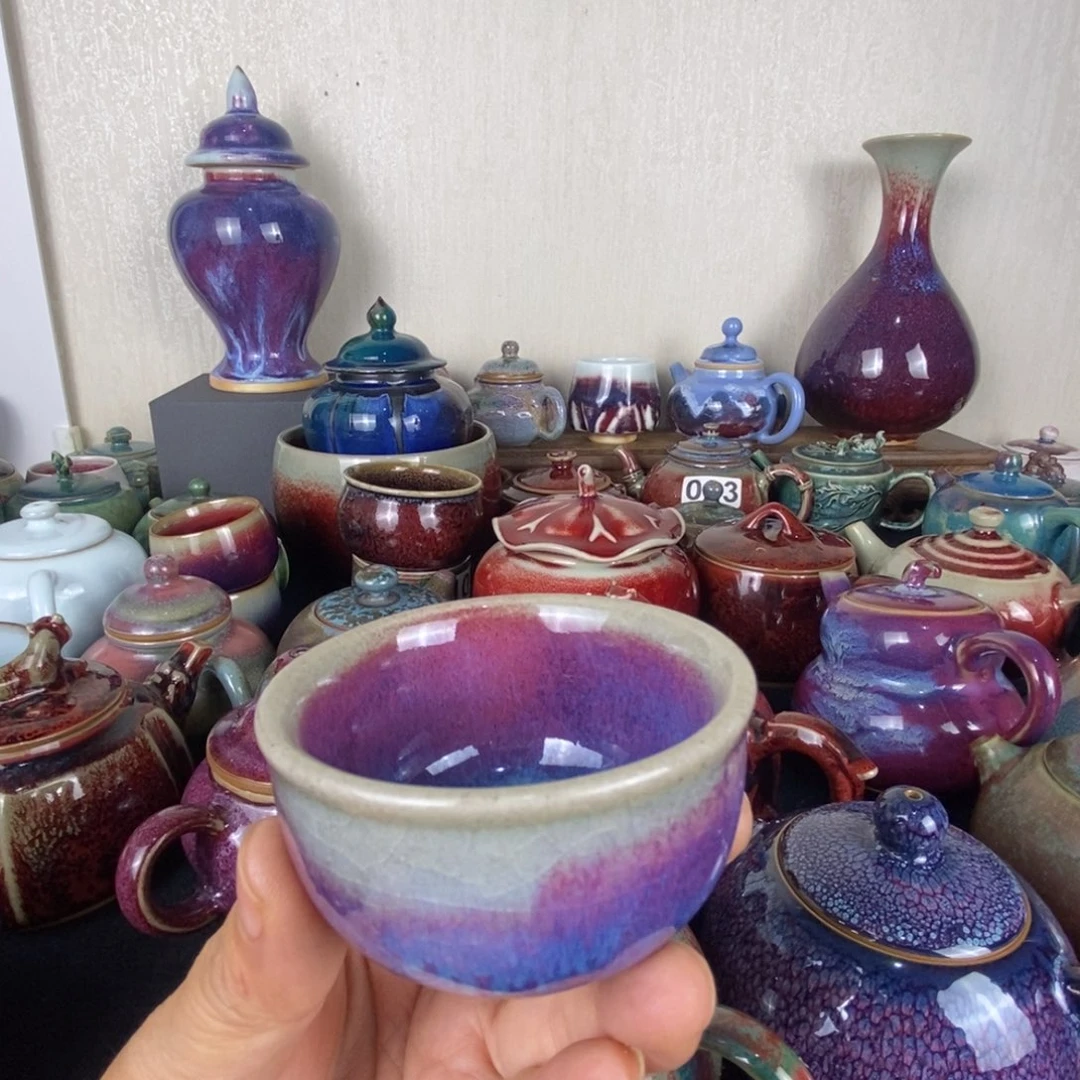 奥***球中国神后钧瓷茶具