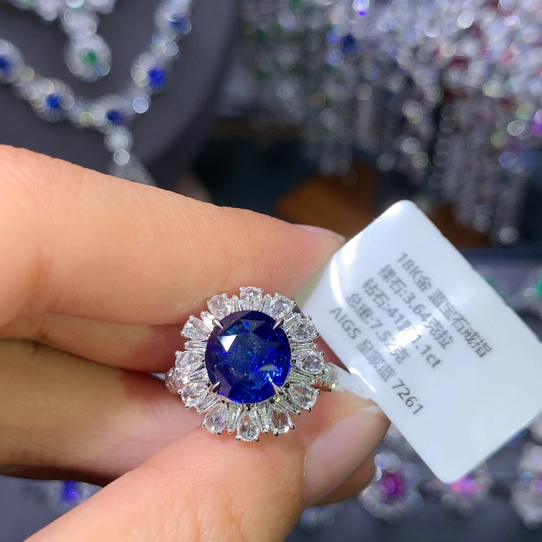 【闪购商品】蓝宝石戒指18K金镶嵌