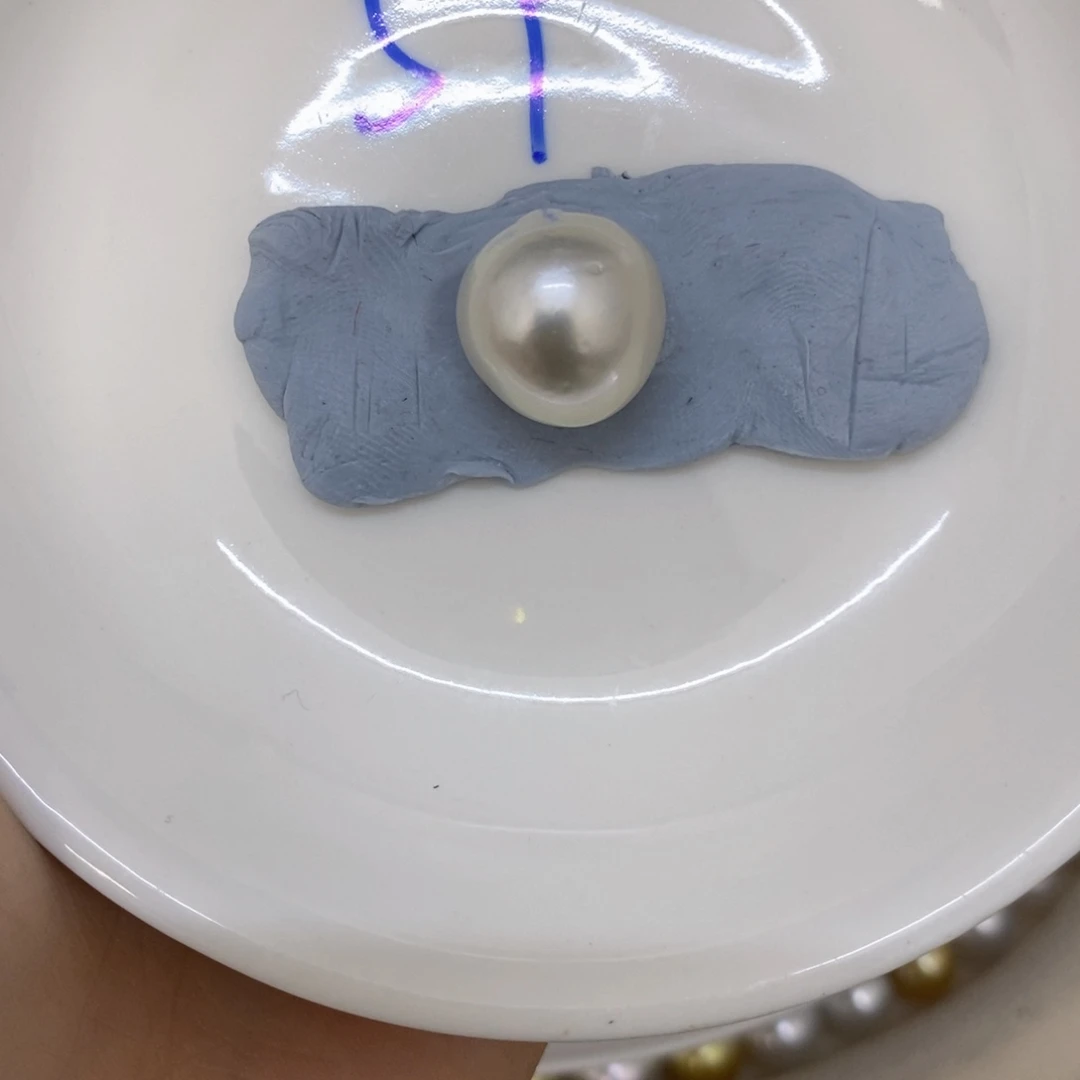 海水珍珠裸珠窃*澳白单珠14.3mm可定制晓