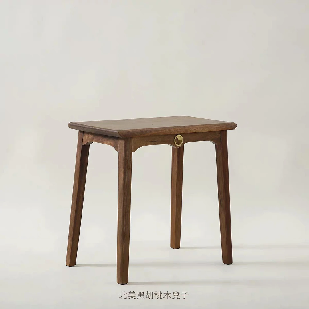居图独写北美黑胡桃木高方凳