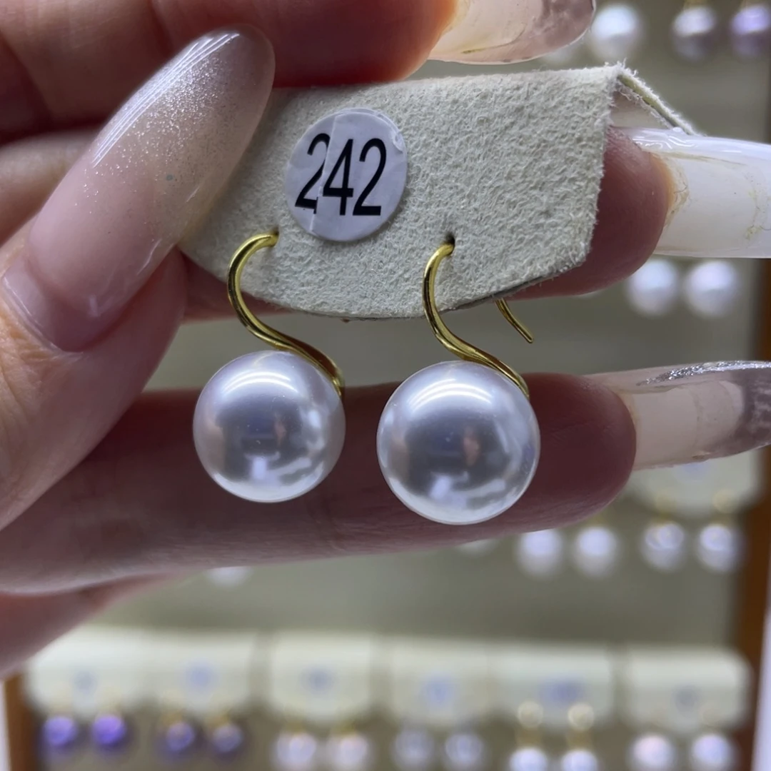 淡水珍珠耳饰银S925镶嵌