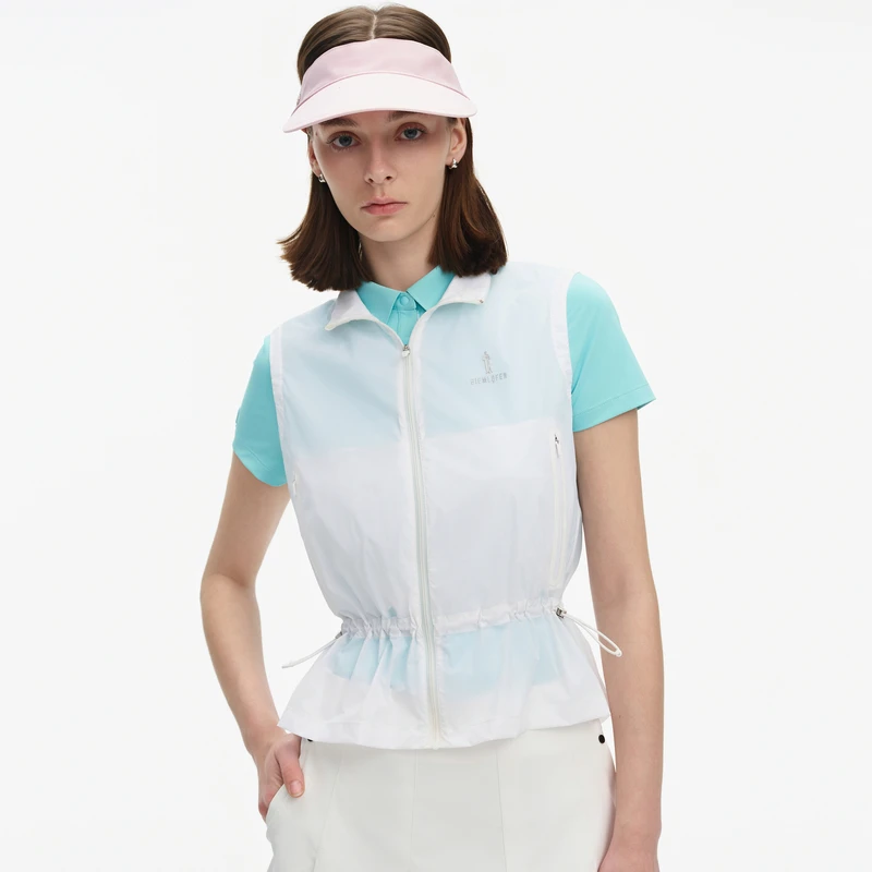 【抗uv防晒】比音勒芬高尔夫2025夏季新款女马甲背心休闲运动立领