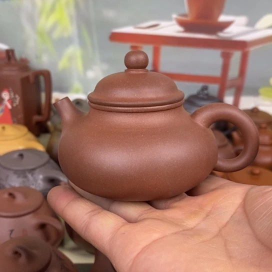 紫砂茶壶风釉羊角山紫泥160cc左右