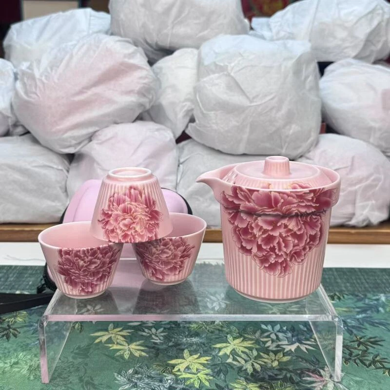 BB248-牡丹一壶三杯旅行茶具