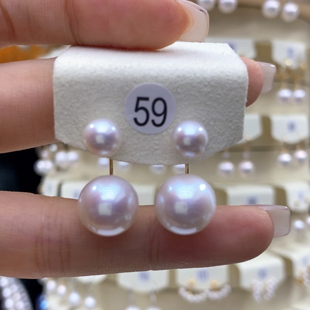 淡水珍珠耳饰18K金镶嵌