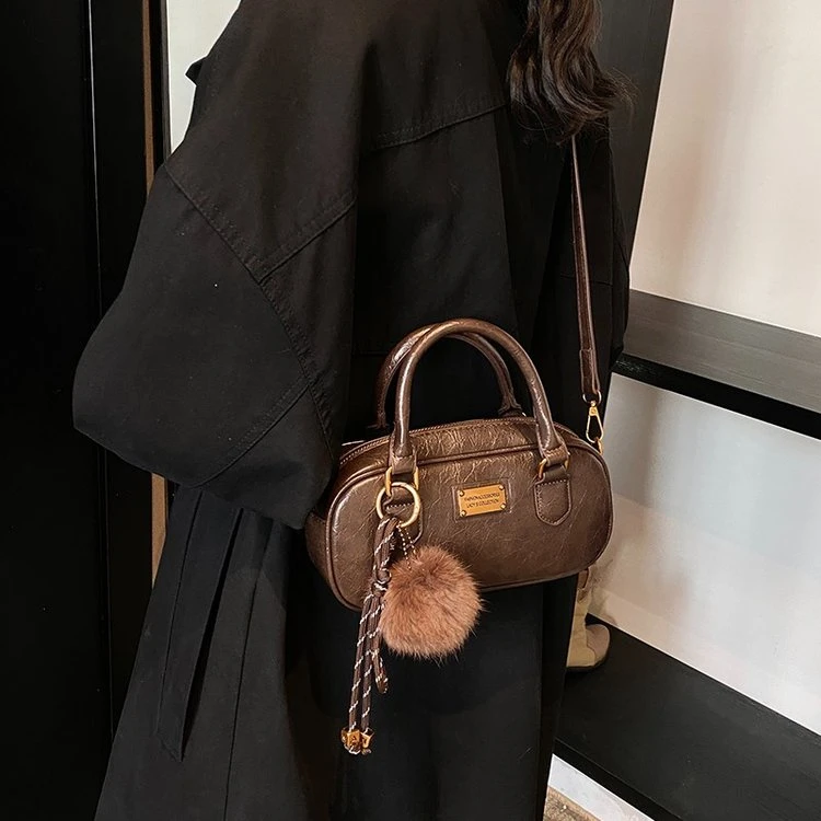 单根耐磨耐脏包单肩包休闲小方包单肩秋冬肩包9076棕