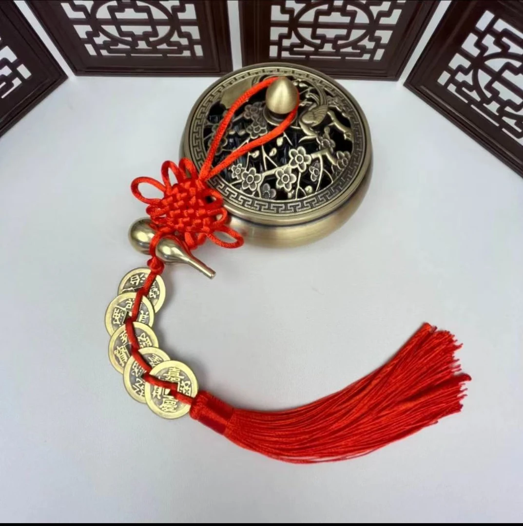 黄铜葫芦五帝钱挂件车挂