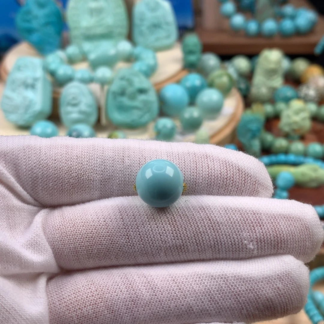 绿松石未镶嵌珠宝奇石12mm