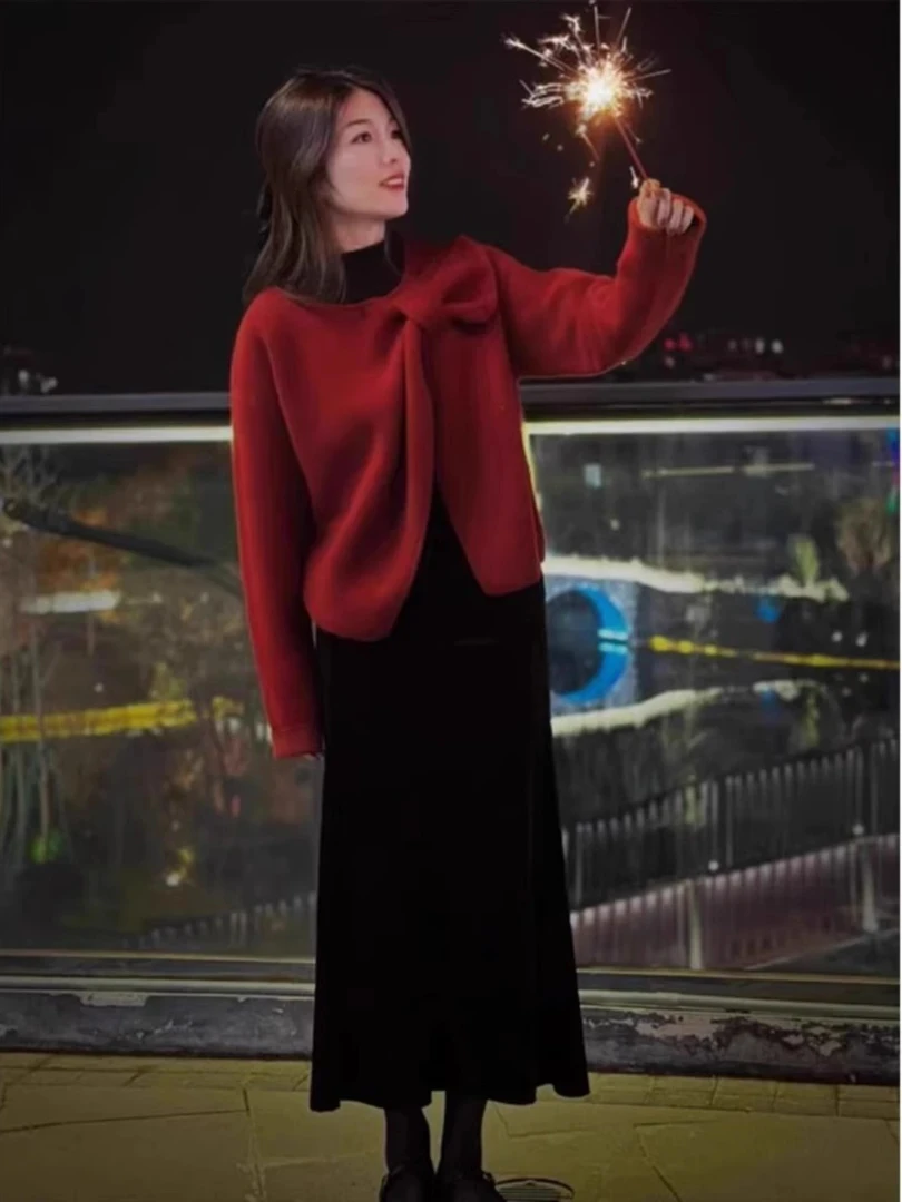 大码女装冬季上衣女2024新款软糯糯气质宽松显瘦设计感洋气毛衣潮