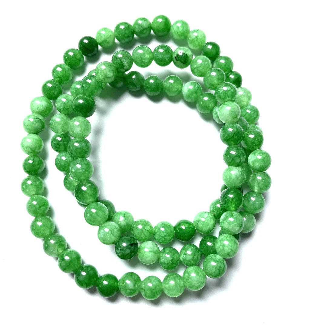 3106号6mm绿色圆珠项链