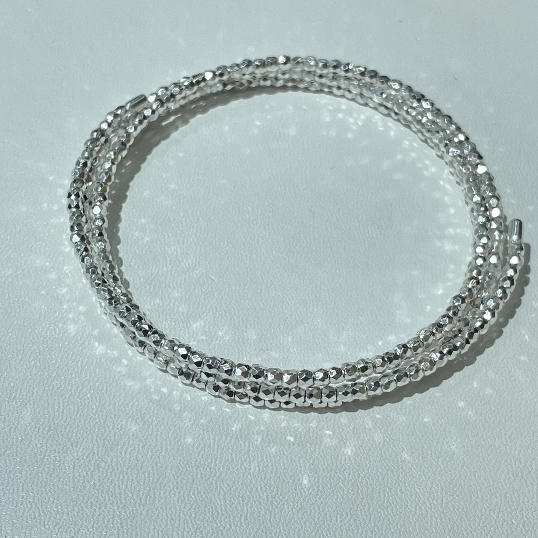 925银手链 银色蹦迪爆闪多圈银手镯D247 md