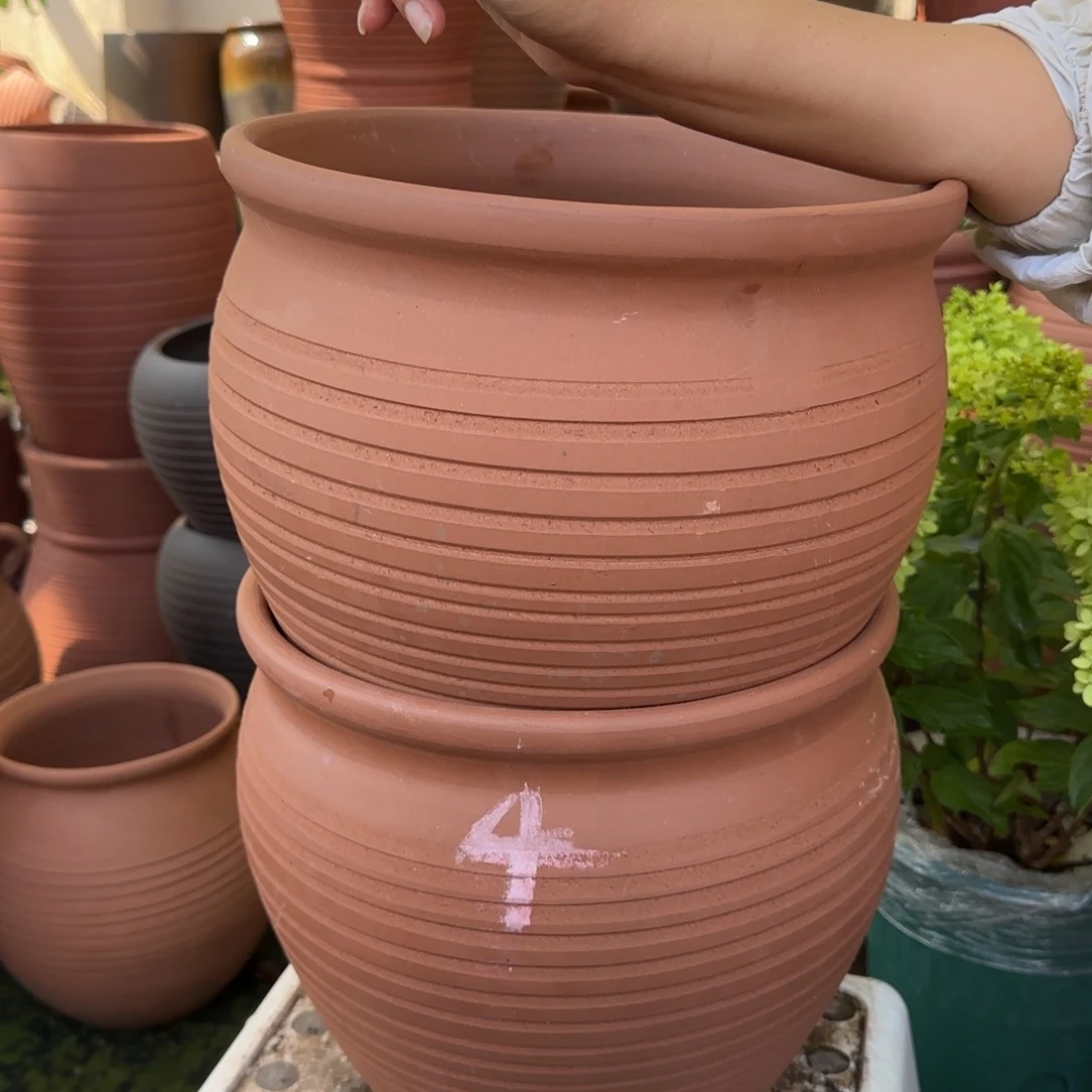 紫砂花盆口29高25宜兴土陶