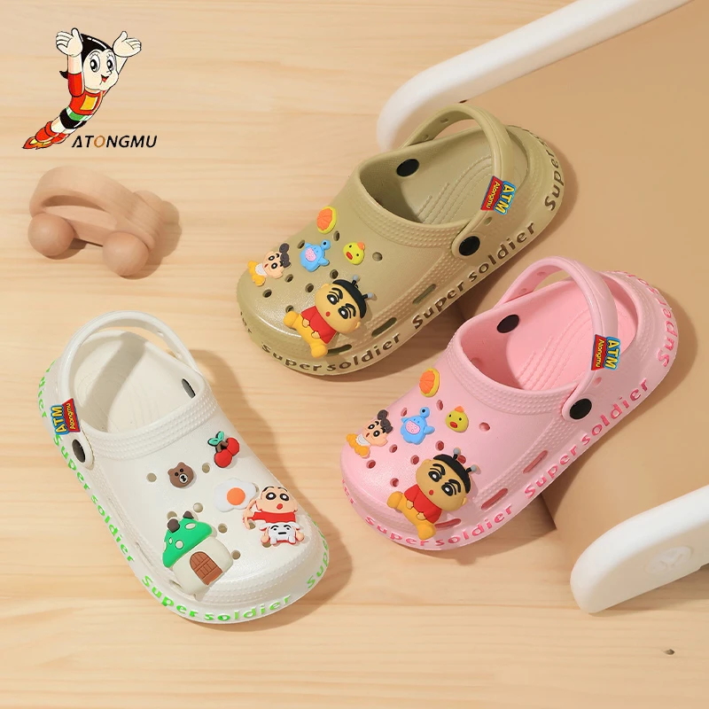 阿童木夏季男童洞洞鞋女童拖鞋厚底宝宝防滑童鞋女童时尚凉鞋儿童
