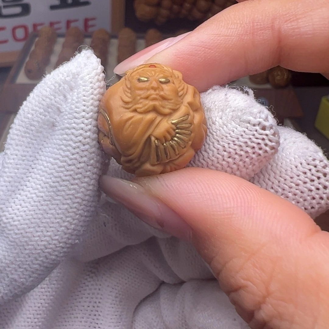 猴头核桃把件镶嵌款钟馗全品有正常封口线