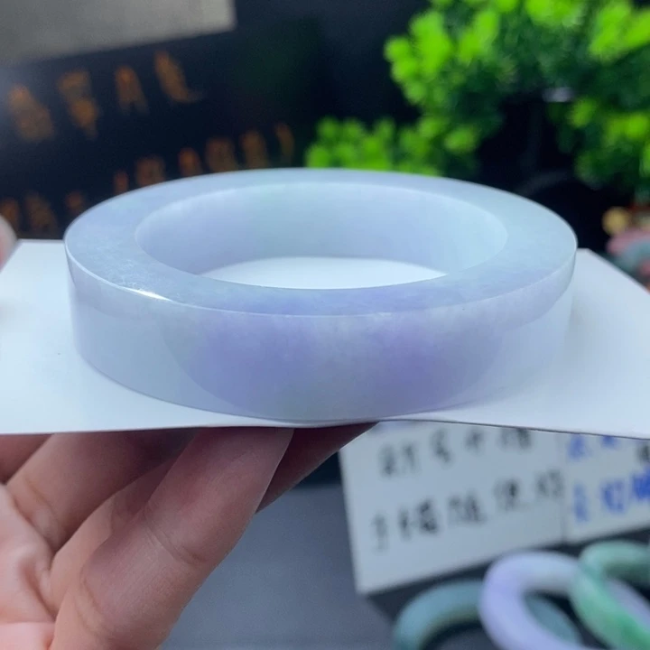 定制翡翠未镶嵌手镯54-58浓紫