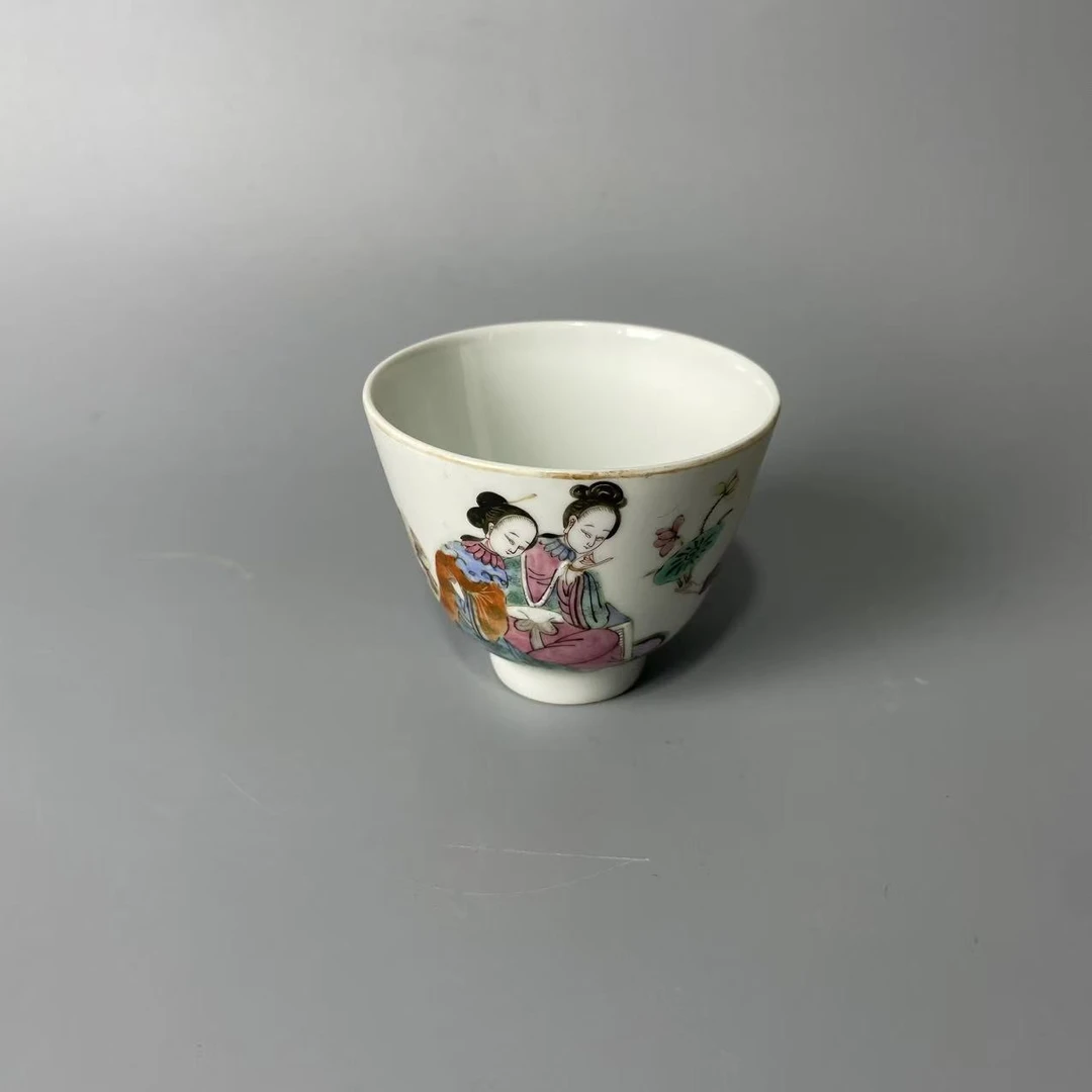 粉彩 人物杯一个