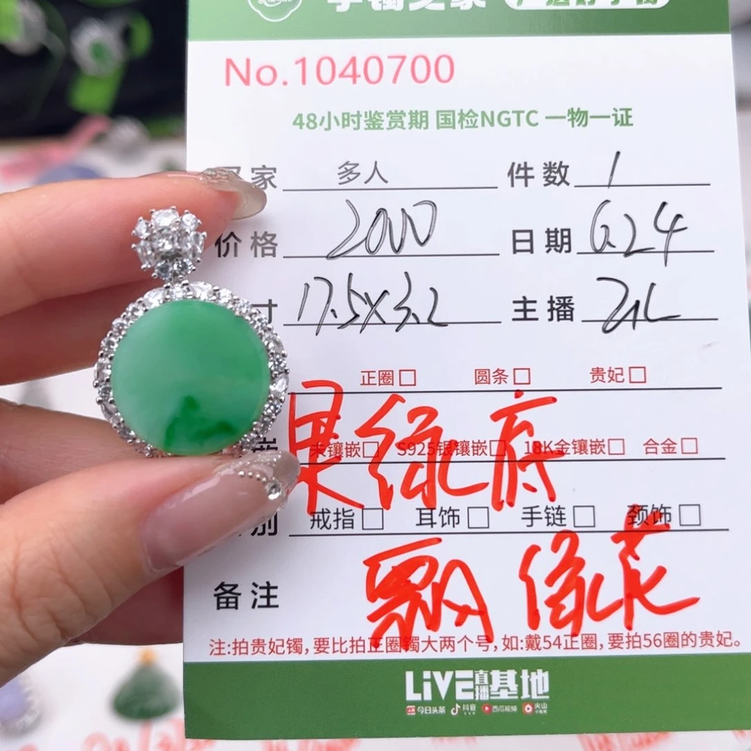 翡翠银S925镶嵌颈饰