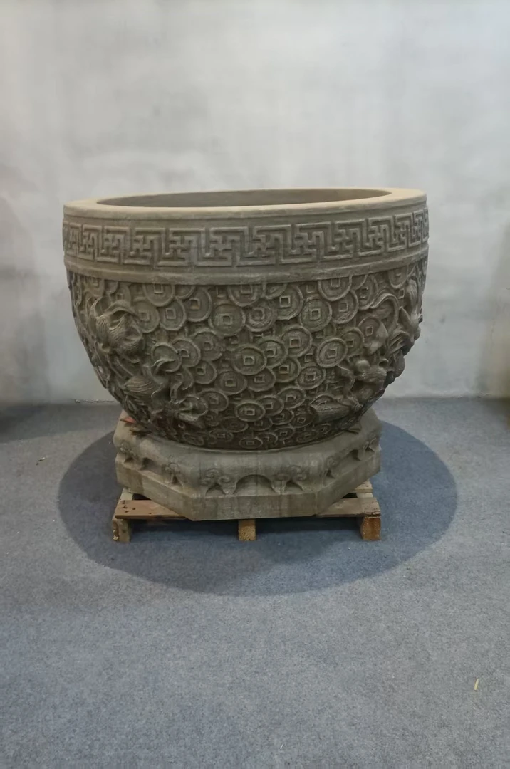 青石材质 门海大缸 不包邮 不卸车