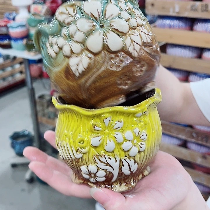 有孔，凑10元包邮陶瓷花盆发货！