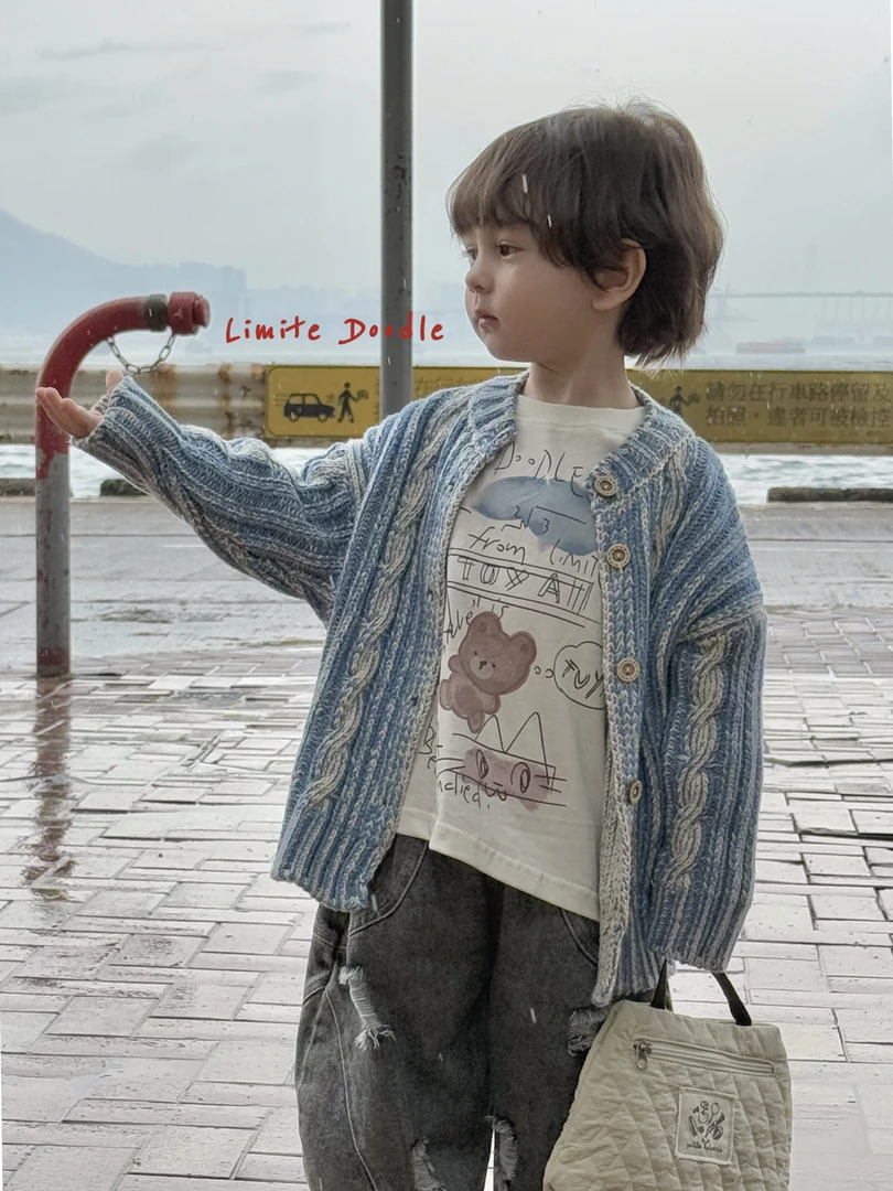 【铁锤甄选】韩系双色毛衣51269＋涂鸦内搭41674＋弯刀裤51028