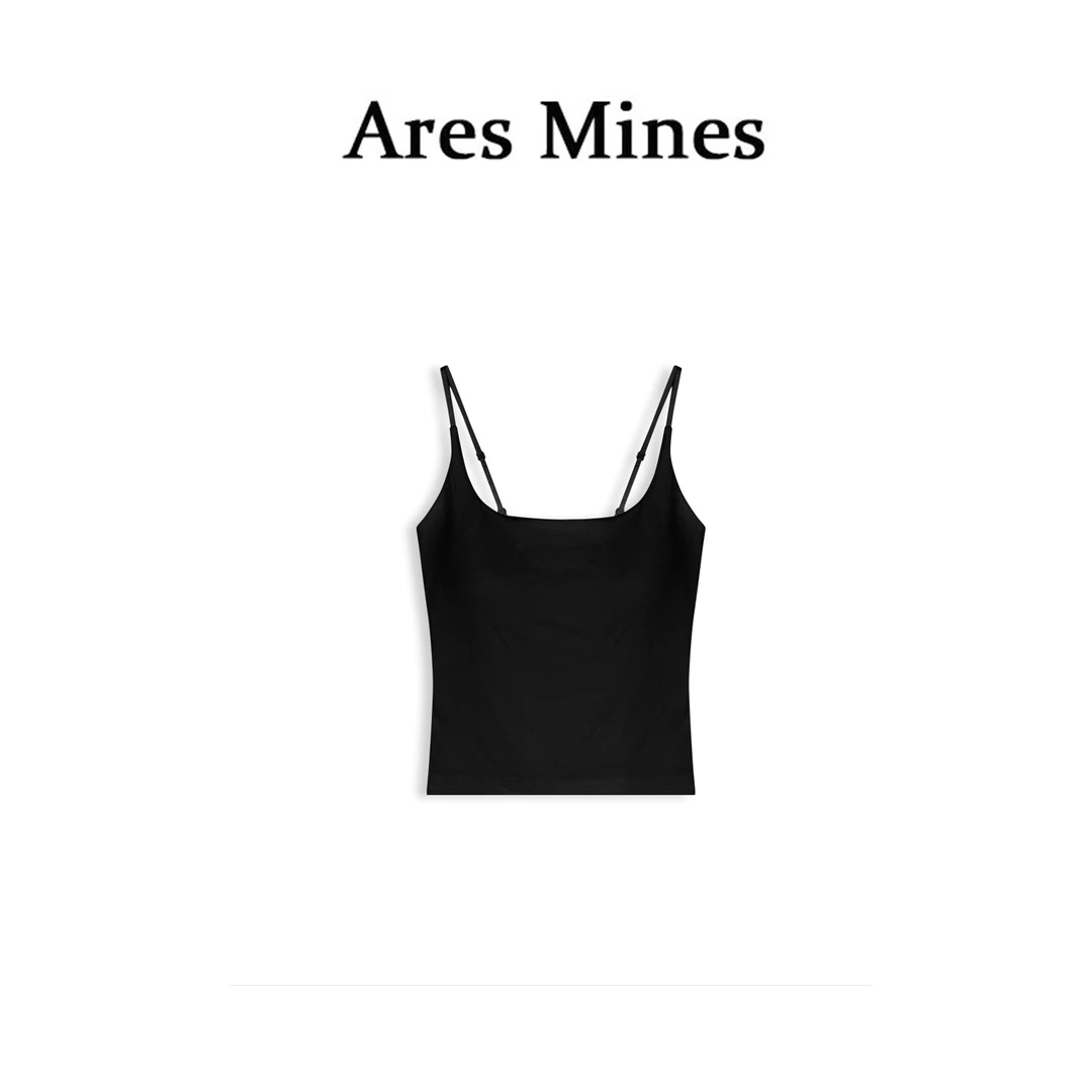 【盛朗熙Ares Mines】小众个性 小方领自带胸垫吊带内搭背心