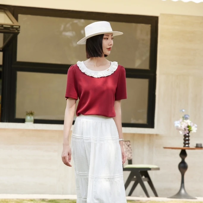 孤品386-439 春季新款时尚显瘦宽松休闲百搭简约T恤上衣