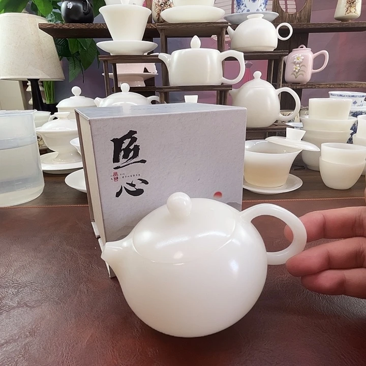 礼盒装：隐唐窑/璞玉素烧自生釉200ml西施壶