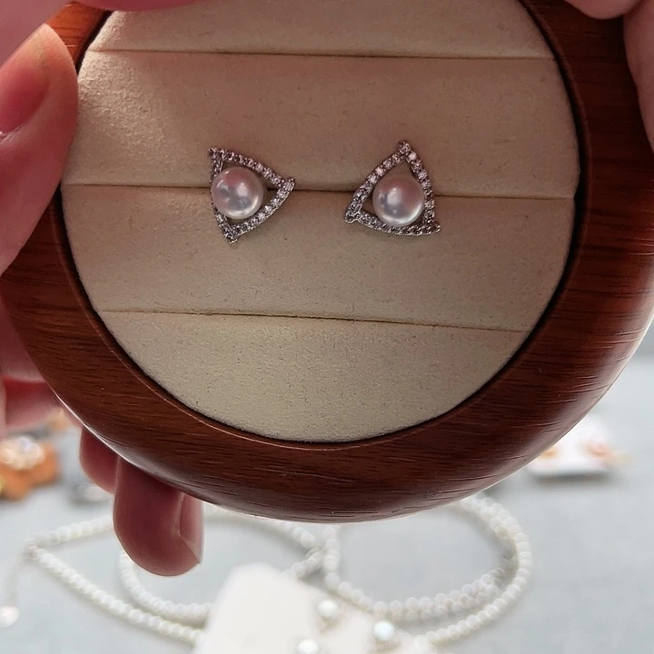 耳饰淡水珍珠银S925镶嵌