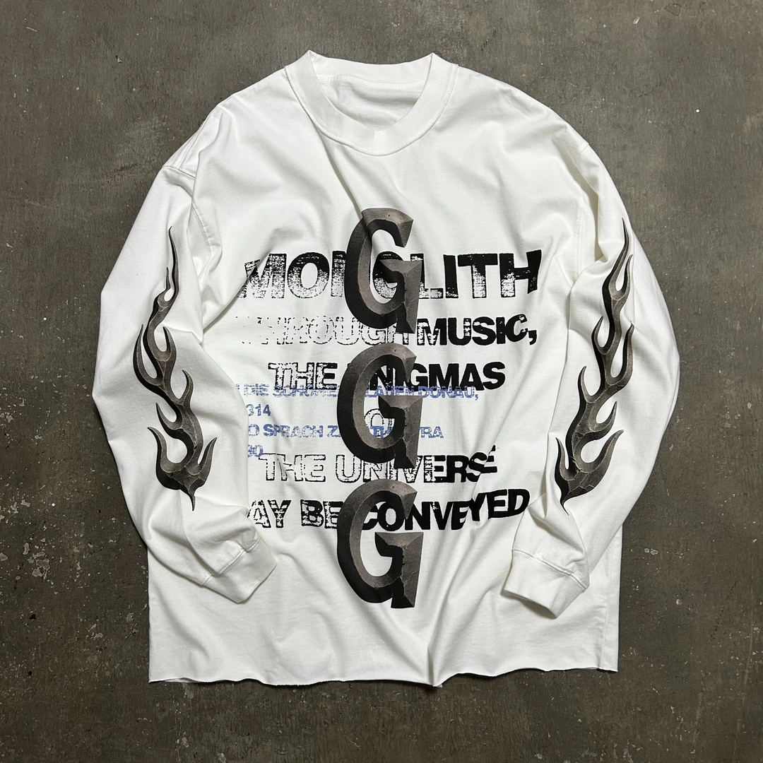 LIFEGOESONG Shaped Black Monolith Long SleeveT-Shirt 黑石