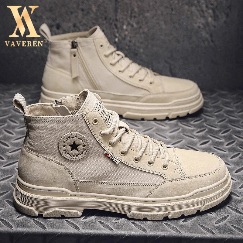 秋季透气男男鞋鞋子马丁靴男高帮英伦潮鞋沙漠靴男士中筒马丁靴