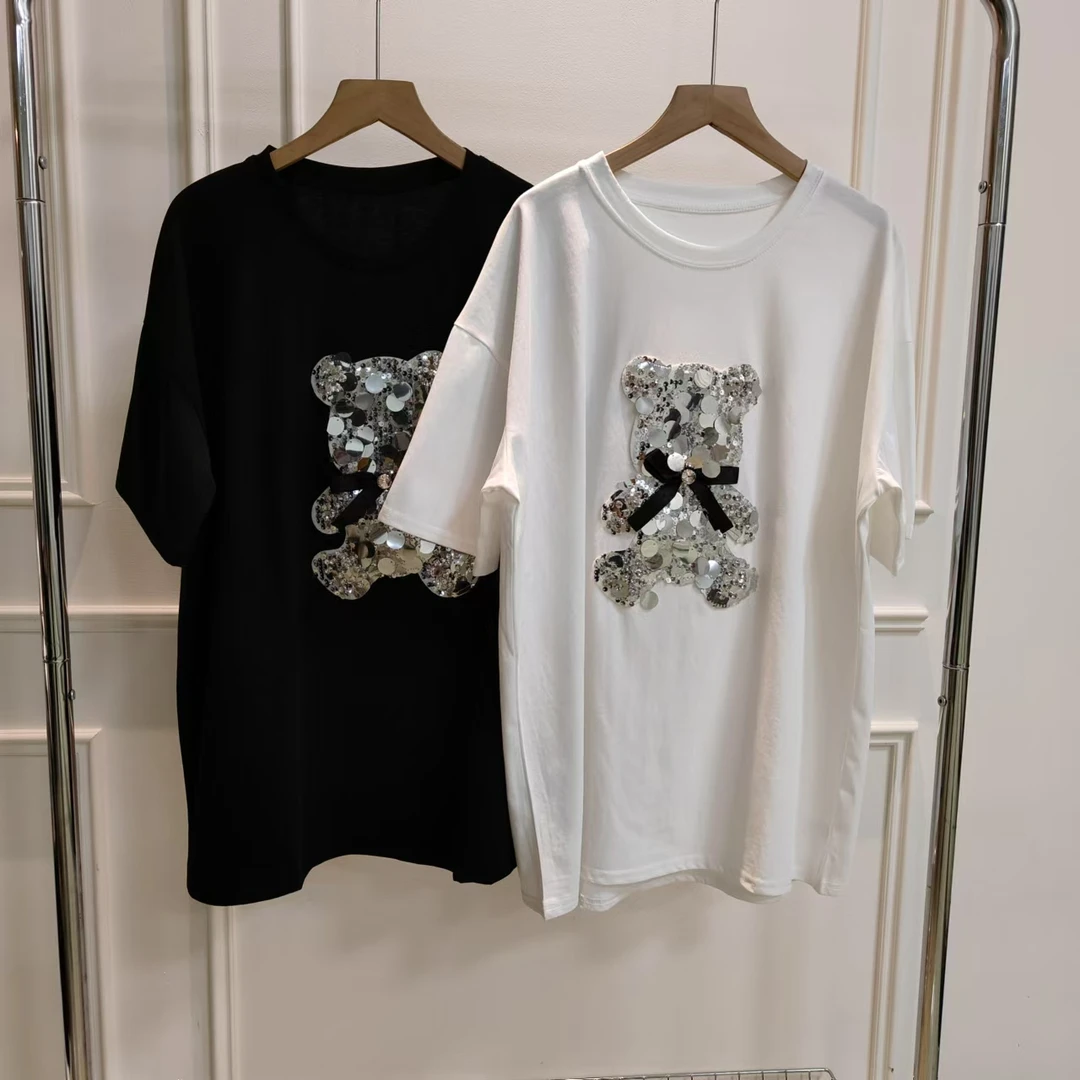 衣长74    2118【亮片小熊】上衣