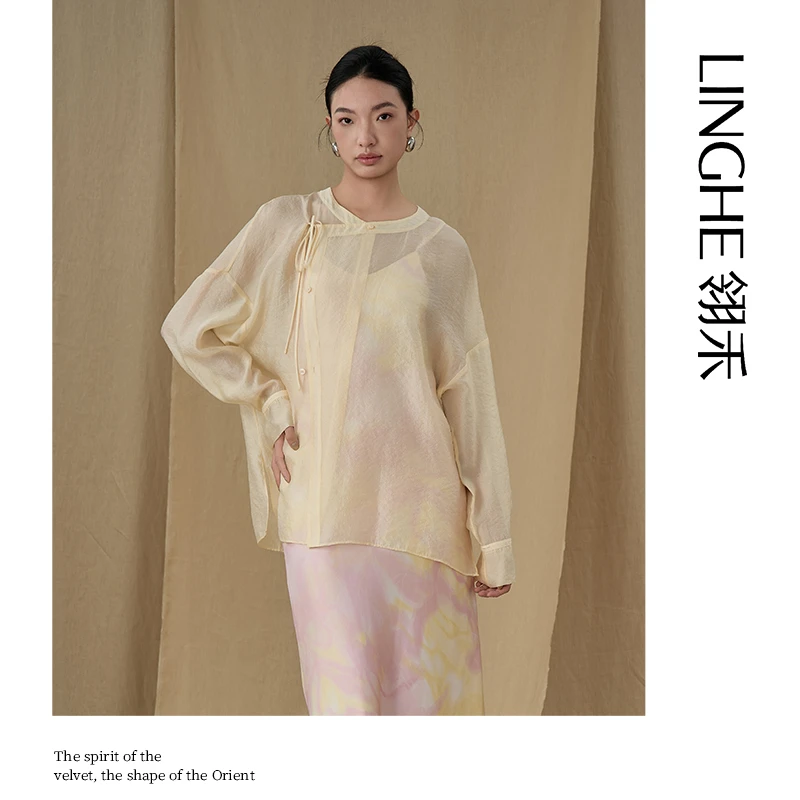 翎禾LINGHE-新中式长袖衬衫时尚小众设计感设计师修