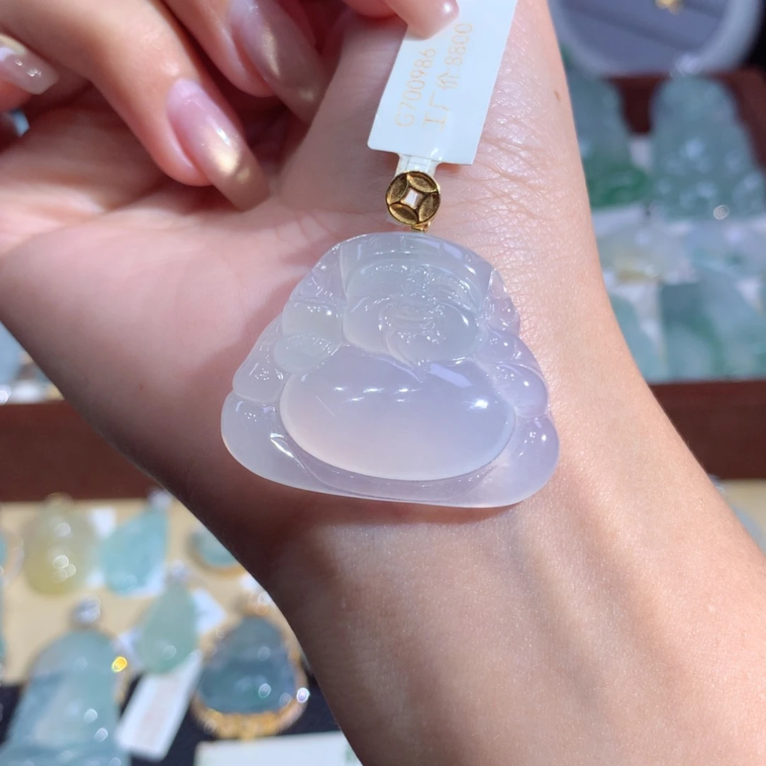 吊坠(不含链)18K金镶嵌翡翠