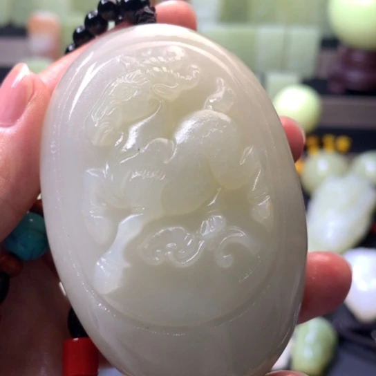 石材方解石手把件
