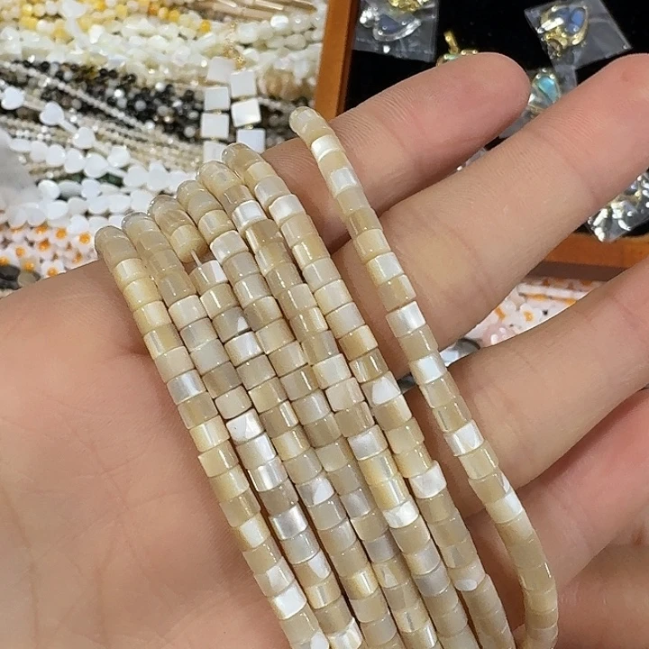 玛瑙/玉髓合金珠宝半成品一条4mm咖色马蹄螺直切