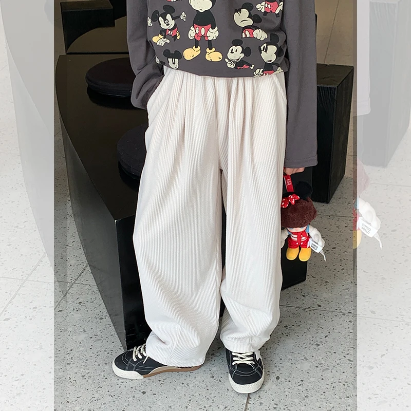 【敲百搭】西西家女童2025秋新款灯芯绒裤子儿童加绒休闲裤JX87596