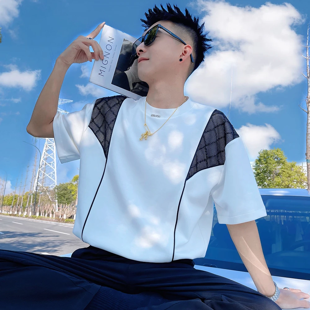 白色男装短袖男夏季潮牌高街痞帅美式复古宽松休闲青少年半袖T恤