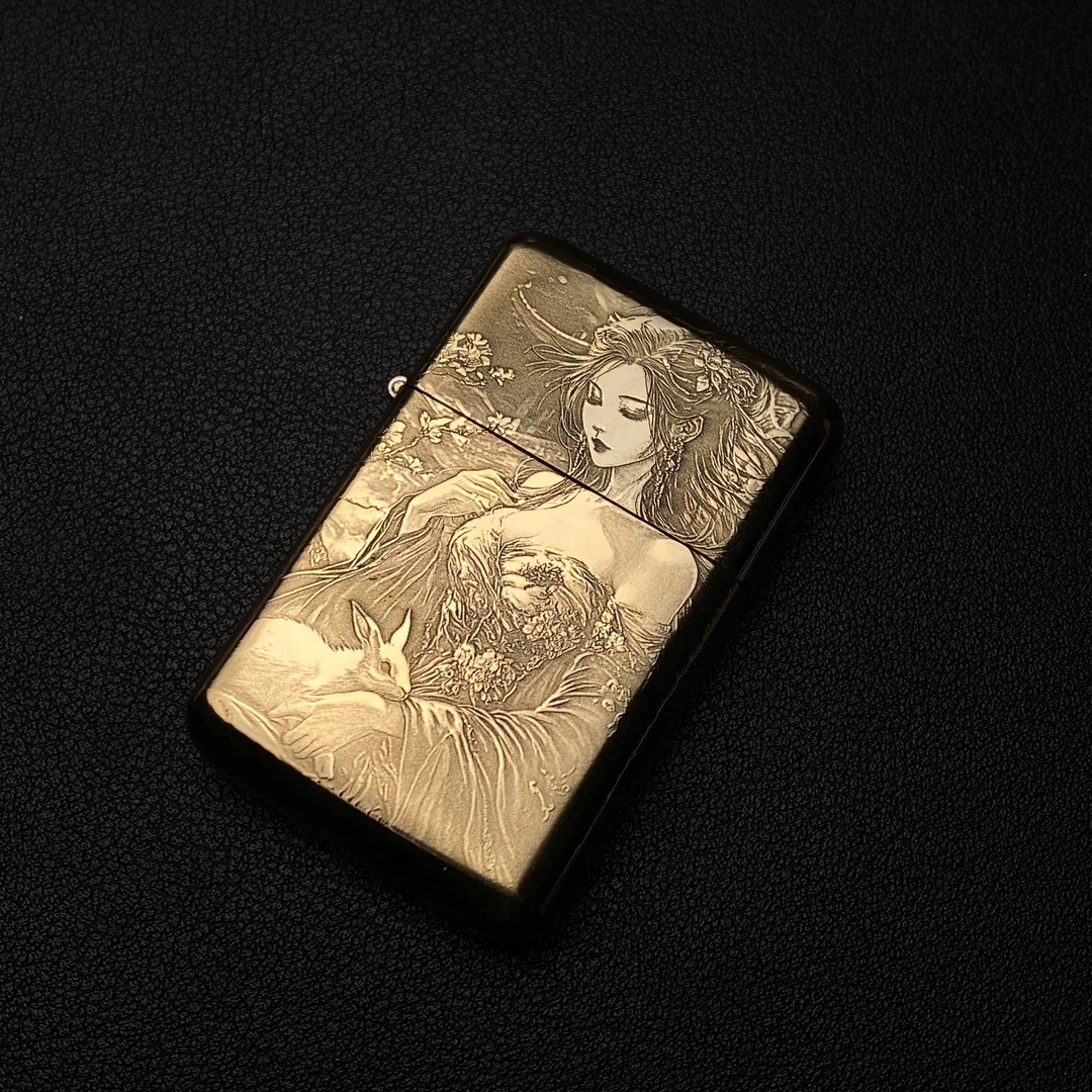 ZORRO佐罗790原铜玉兔仙子精雕美女三代内胆小油壶自用盘玩送礼