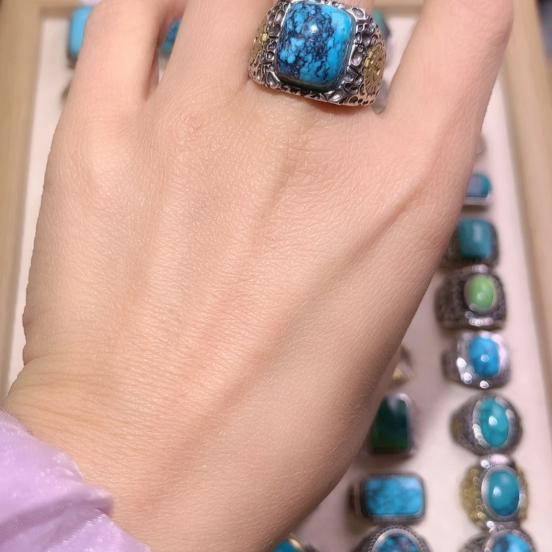 绿松石银S925镶嵌颈饰