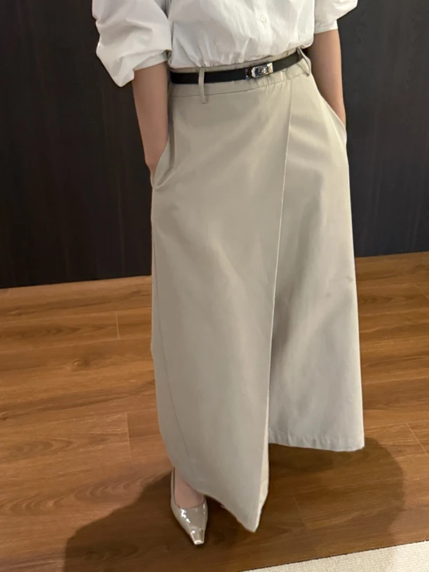 【花花自留】斜裁拼接西装阔腿裤