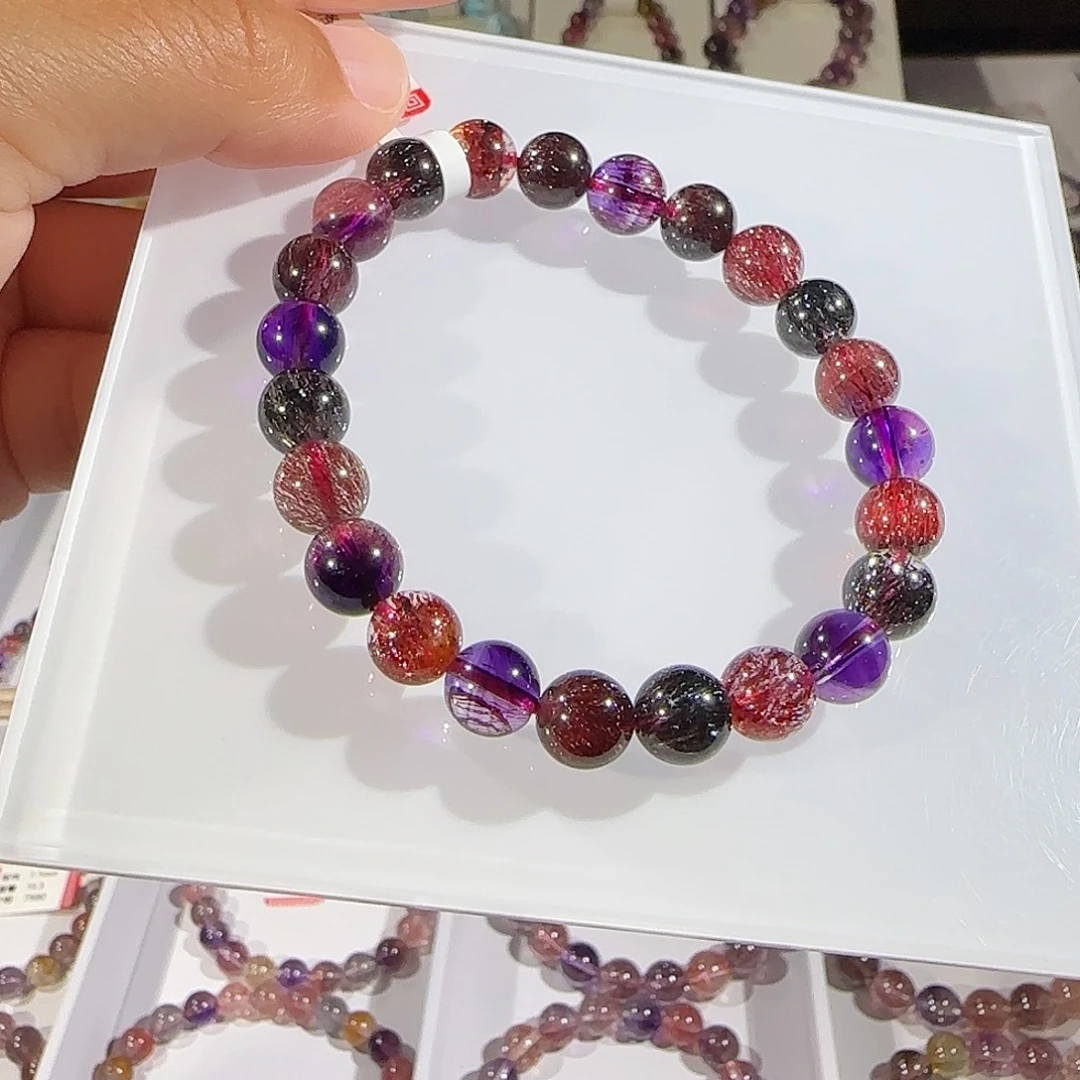 未镶嵌手链水晶8.2mm黑加仑手串