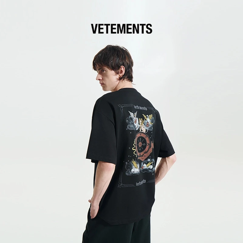 VETEMENTS新款短袖T恤男女同款休闲舒适圆领简约宽松T恤35352038