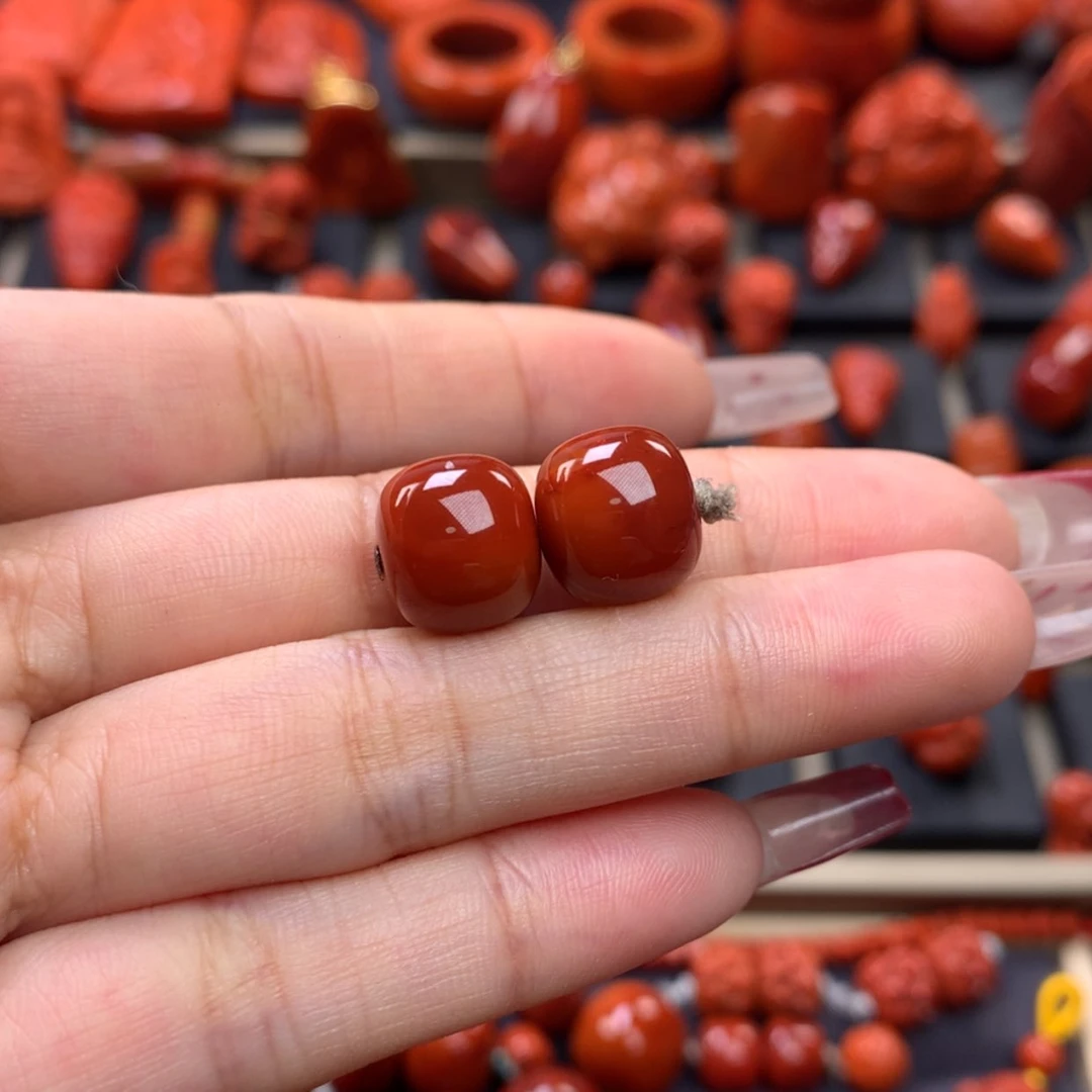 【闪购商品】南红玛瑙老型对珠11.5mm未镶嵌M**L