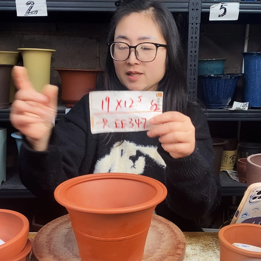 紫砂一只花盆货号EE347