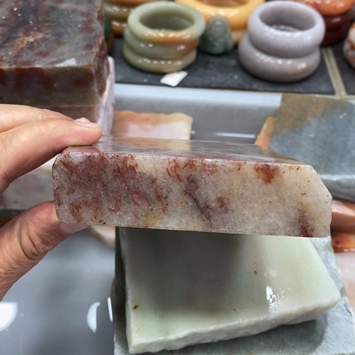 未镶嵌手镯石英质玉私人定制有色根色线皮扣无裂不退换