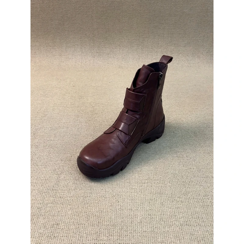 nnmiss·34-41/5cm运动风厚底休闲马丁靴新款复古圆头侧拉链短靴女