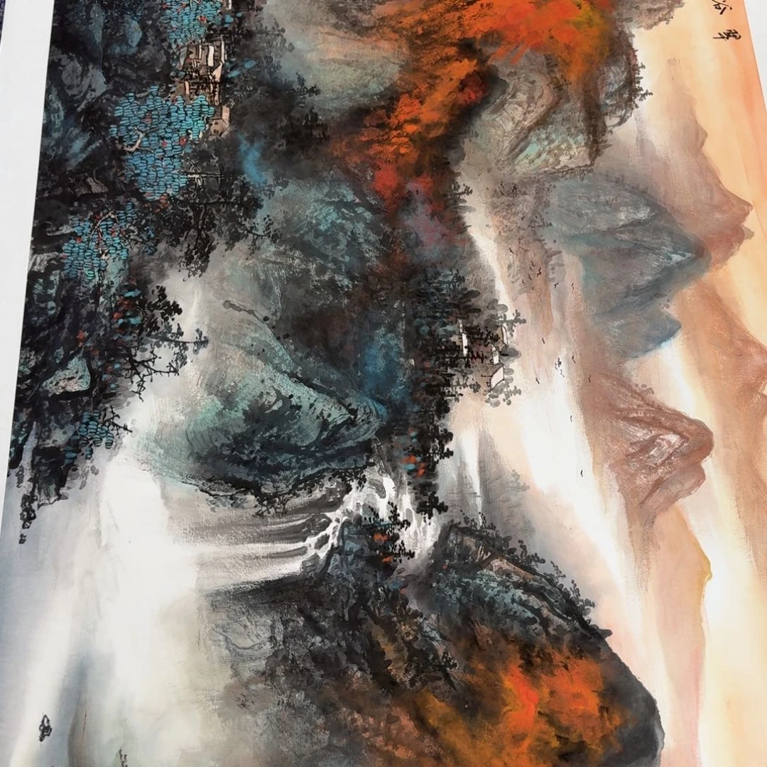 国画国画作品山水花鸟纯手绘